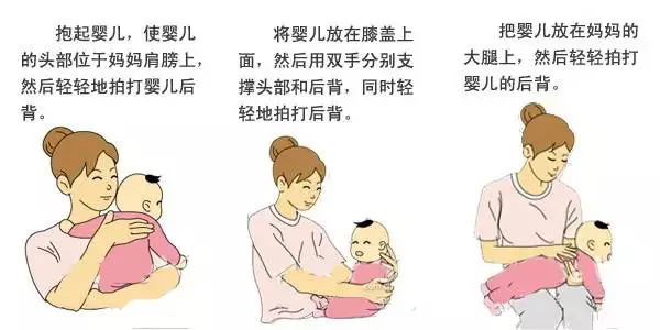 初生婴儿拍嗝方法图片