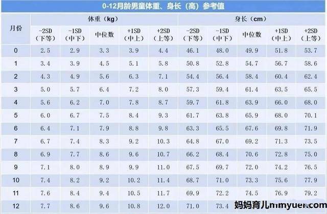 婴儿发育1-12个月发育标准